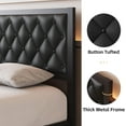 thumbnail image 4 of Homall Queen Size Bed Frame with Headboard PU Leather Upholstered Bed Frame Platform,All Metal Slats Support Platform Bed Frame with Storage Space,Easy Assembly,Noise Free,No Box Spring Needed,Black, 4 of 7