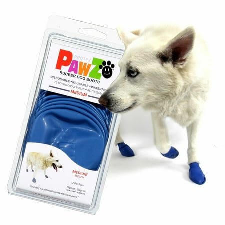 UPC: 0897515001048 | PawZ Rubber Dog Boots and Paw Protectors 12pk Medium Blue Dog Booties