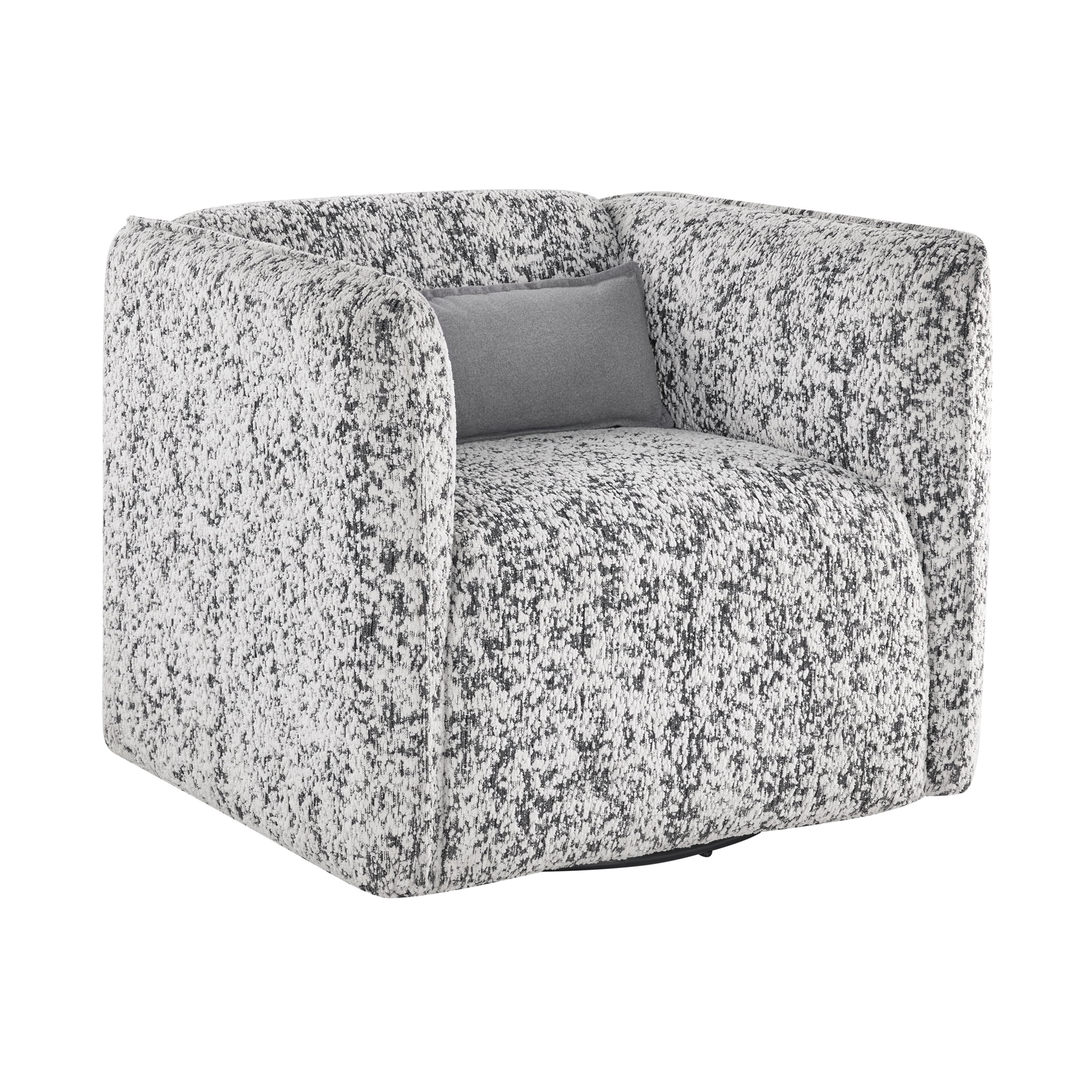 OakvillePark Dawnwillow Jacquard Swivel Chair with Lumbar Pillow, Gray