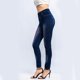 thumbnail image 4 of Gibobby Leggings deportivos Pantalones informales para mujer, pantalones vaqueros elásticos, mallas térmicas con estampado rayas, mallas vaqueras imitación, mallas, pantalones（Azul marino， L), 4 of 5