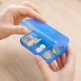 thumbnail image 4 of Pill Box Organizer Blue 6 Compartment Compact Plastic Case for Travel and Purse, 4 of 6