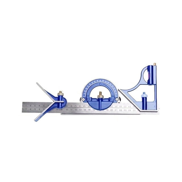 Règle d'Angle Droit Carré 3 en 1 300mm Règle de Mesure Outils Multi-Combinaisons Outils de Menuiserie Bleu