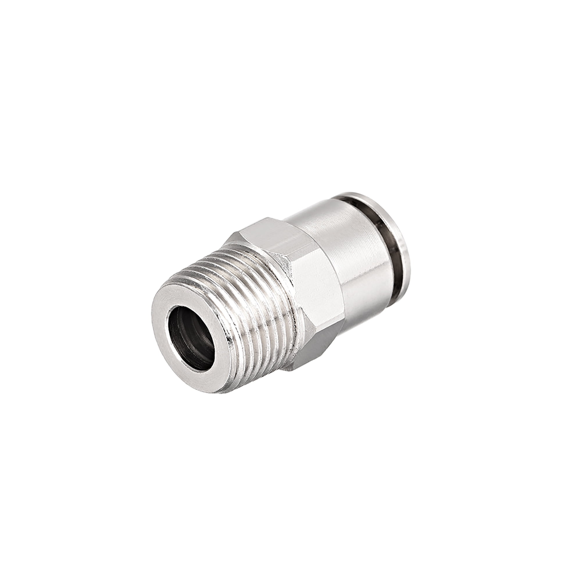 10mm Tube to 3/8 NPT Push Lock Fittings,Brass Nickel Plated Extended
