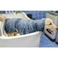 thumbnail image 4 of LOLIPPYY 1Pc Dog Bath Towel Grey Water Absorbent Microfiber Robe with Full Elastic Cover and Tail Fix Band, 4 of 7