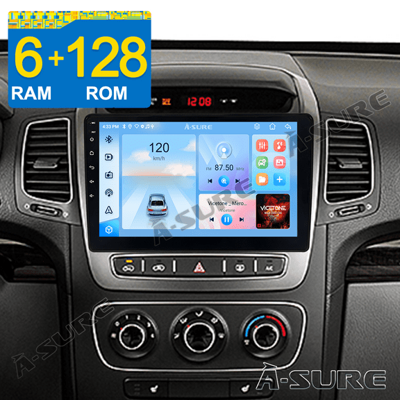 8-Core 6 128GB Car Stereo Radio for KIA Sorento 2014-2015 Wireless CarPlay Android Auto WiFi BT 4G