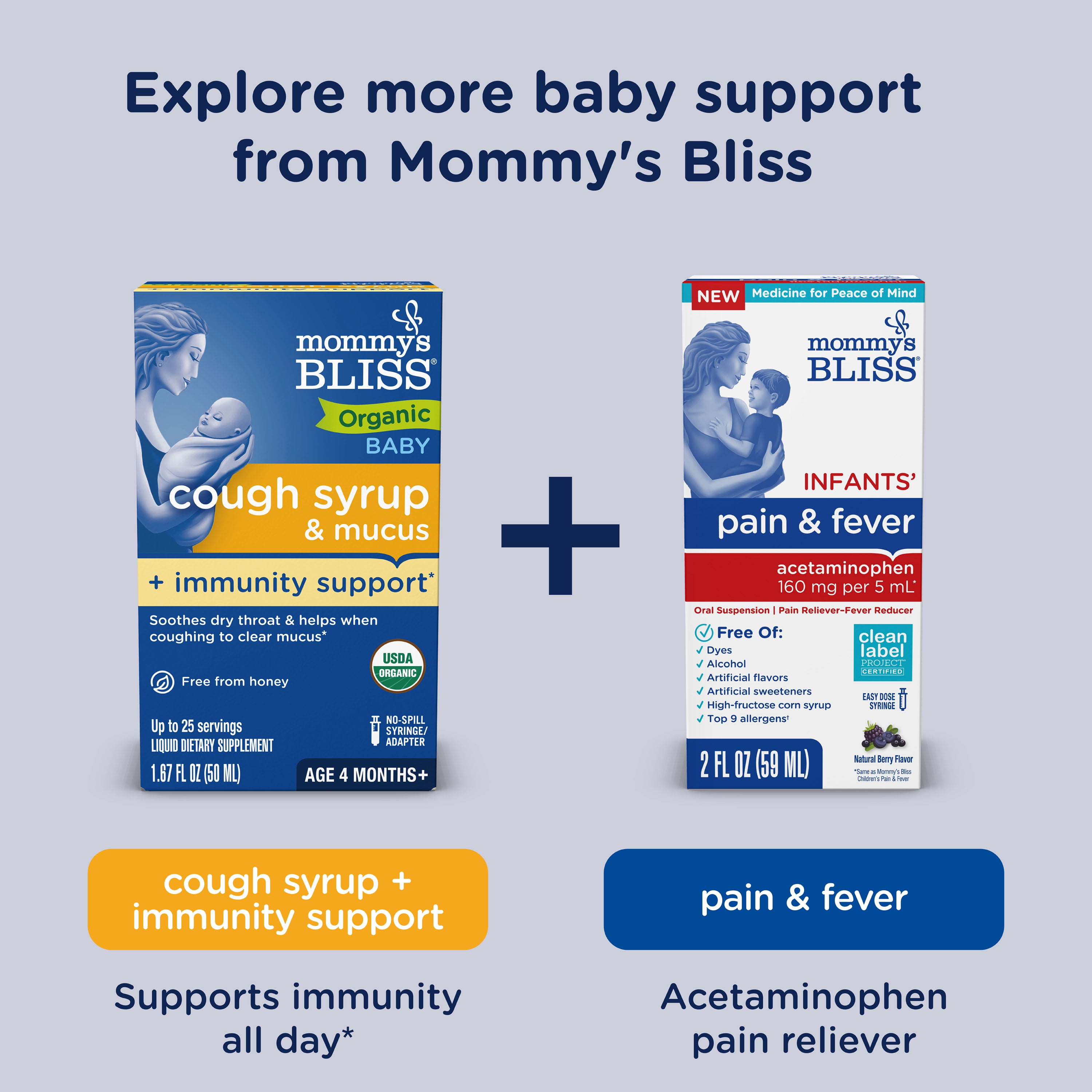 Mommy s Bliss Organic Cough Syrup, Mucus Relief, Night Time, 4 Months & Up, 1.67 fl oz