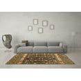 thumbnail image 3 of Ahgly Company Indoor Round Abstract Brown Modern Area Rugs, 3' Round, 3 of 4
