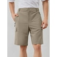 thumbnail image 2 of Demotime Mens Hiking Cargo Shorts with 5 Zipper Pockets Quick-Dry Lightweight Golf Casual Shorts Dusty Khaki XL, 2 of 7