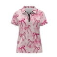 thumbnail image 6 of Whosucclay Bow Scarf Pattern Lightweight Women Zip Golf Shirts for Tennis Outdoor Athletic, Breathable Polo Shirts 1/4 Zip Polyester Athletic Tops Size Large, 6 of 10