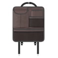 thumbnail image 1 of Protector de asiento trasero de coche, almacenamiento para viajes, alfombrilla resistente de cuero PU para patadas de coche. marrón, 1 of 7