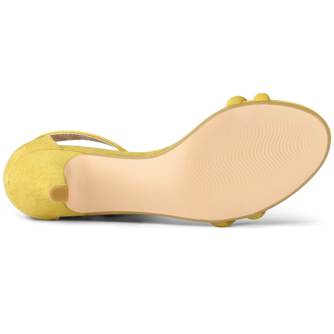 DARING DIVA Women's Kitten Heel Ankle Strap Sandals for Fashionable Occasions Yellow 8.5