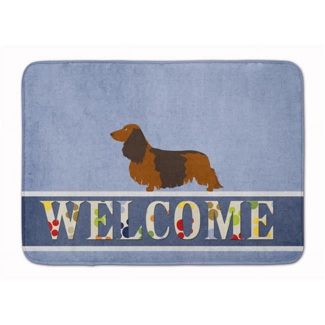 Carolines Treasures BB8287RUG Longhaired Dachshund Welcome Machine Washable Memory Foam Mat