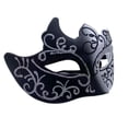 thumbnail image 2 of BELOVING Half Face Cosplay Comfortable Prom Face Masquerade Props for Black, 2 of 9