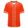 thumbnail image 2 of Hurxie Plain Blank Baseball Jerseys for Men Women Adult Hip Hop Hipster Button Down Shirts Sports Uniforms Outfits Red,M, 2 of 7