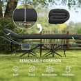 thumbnail image 3 of Folding Camping Cot for Adults with 3.5" Removable Cushion and Angled Headrest, Portable Metal Frame Camp Bed with Carry Bag, 73.2"L x 26.8"W, Black, for Outdoor Travel, 3 of 7