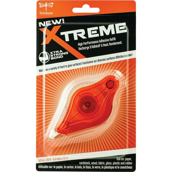 Tombow Xtreme High Performance, Permanent Adhesive Tape Runner Refill, 1/3" x 39 ft.