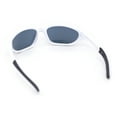 thumbnail image 4 of Mens Rimless Oval Round Sport Wrap Around Plastic Y2K Sunglasses White - Black, 4 of 4