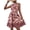 Red Flower, variant on Women's Floral Halter Neck Summer Dress with Belt 100% Polyester Lightweight Breathable Easy Care for Warm Days