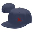 thumbnail image 4 of DouZhe Flat Brim Cap Snapback Hat, Red Incorrect Delete Cancel Sign Prints Adjustable Blue Adult Baseball Cap, 4 of 6