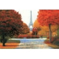 thumbnail image 4 of James Wiens 14x11 Black Modern Wood Framed Wall Art Titled - Autumn in Paris Couple, 4 of 6