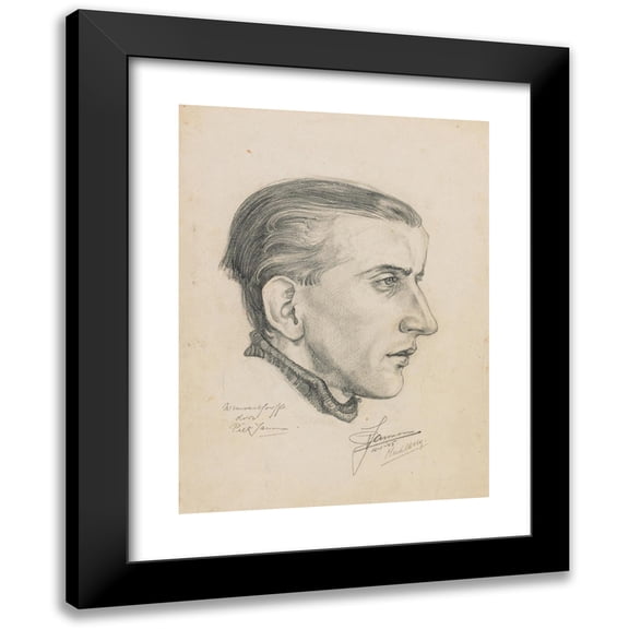 Piet Jansen 11x14 Black Modern Framed Museum Art Print Titled - Portrait of Wim Van Hooff (1944 - 1945)