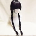 thumbnail image 4 of 2023 Wednesday Addams Cosplay disfraz conjunto niñas negro vestido estampado carnaval fiesta disfraz-solo vestidos-110cm Computadora Computadora Computadora portátil, 4 of 5