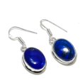 thumbnail image 2 of Natural Lapis Lazuli Gemstone 925 Sterling Silver Jewelry Earring 1.46", 2 of 2