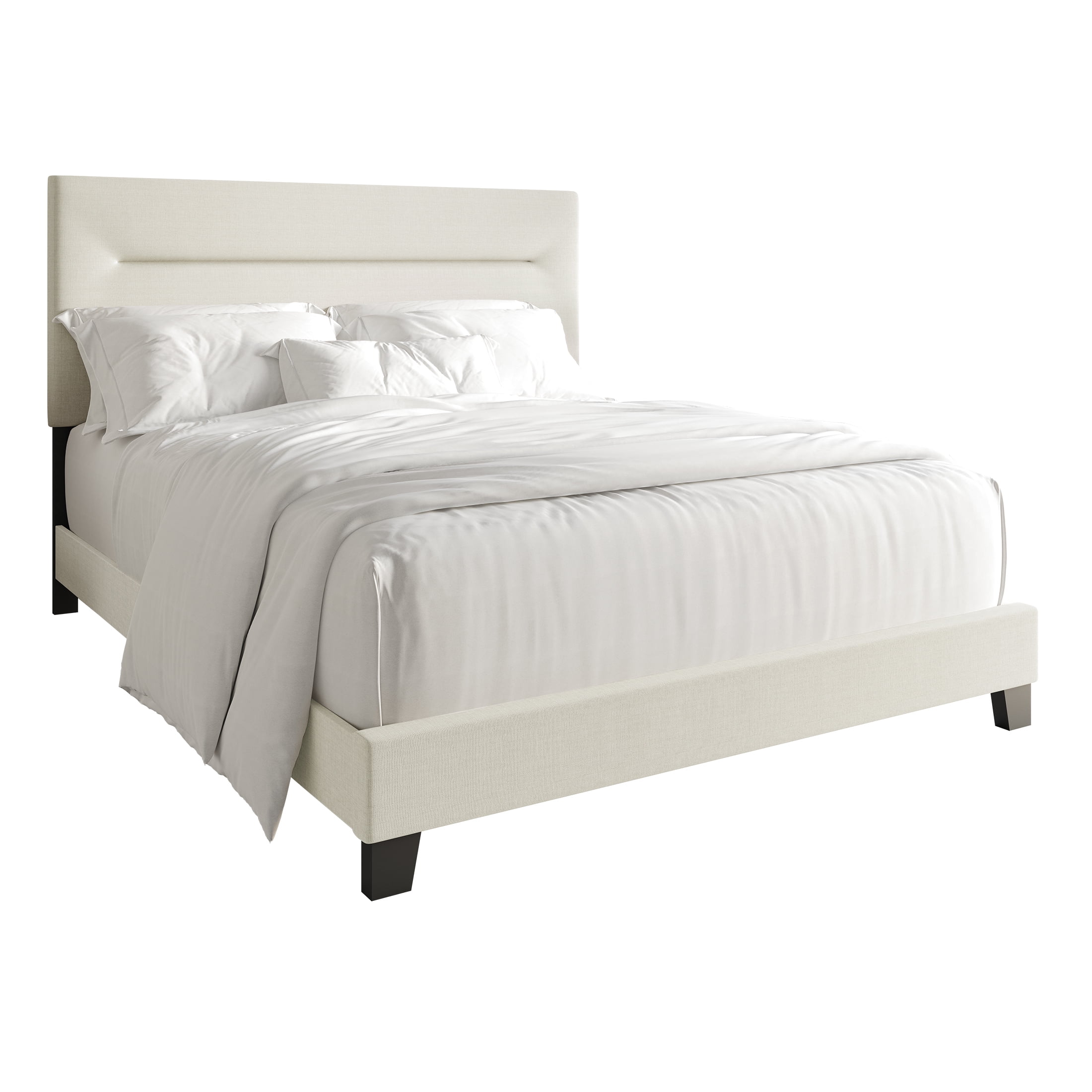 Castle Place Simple Linen Upholstered Full Bed, Beige