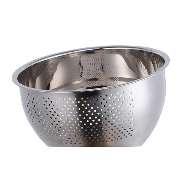 Elodie Rice Washer Strainer Bowl Easy to Clean for Cleaning Fruits Vegetables Beans Argent Small