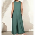 thumbnail image 4 of Gdvsclr Women'S Casual Summer Loose Jumpsuits Sleeveless V Neck Wide Leg Long Rompers Baggy with Pockets  Green M, 4 of 6