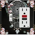 thumbnail image 1 of Metal Light Switch Plate Cover Beaded Feather Dreamcatcher Black DRM008, 1 of 13