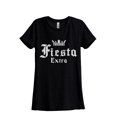 thumbnail image 1 of Fiesta Extra Women's Fashion Relaxed T-Shirt Tee Heather Black X-Large, 1 of 2