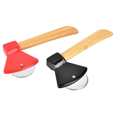 

2Pcs Axe Stainless Steel Pizza Cutter Wheel Pizza Slicer Wheel Baking Tool