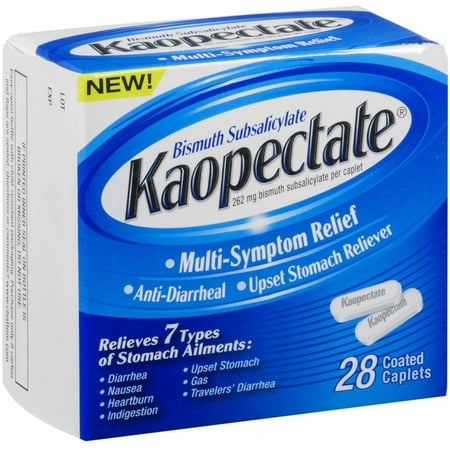 Kaopectate Multi-Symptom Relief Anti-Diarrheal Upset Stomach Reliever Caplets, 28 CT (Pack of 6)