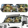 thumbnail image 2 of Garronmavis Turtle Family Driving Windshield Sun Shade Compatible with Jeep Wrangler JK JL Windshield Shade Bolck UV Rays & Protect Car Interior, 2 of 6