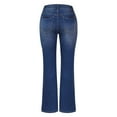 thumbnail image 4 of Sngxgn Women's Stylish High Waisted Curvy Stretchy Flare Denim Jeans(Dark Blue,M), 4 of 5
