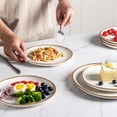 thumbnail image 3 of AmorArc Ceramic Dinner Plates Set of 6,10.5 Inch Handmade Reactive Glaze Stoneware Plates,Large Rustic Shape Dinnerware Dish Set for Kitchen, Microwave & Dishwasher Safe,Scratch Resistant-Pearl White, 3 of 8