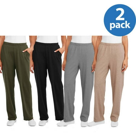 white stag knit pants with pockets