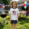 thumbnail image 6 of 4th of July Family Matching Outfits Red White Blue Patriotic Short Sleeve Tops and Shorts Set, 6 of 7