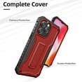 thumbnail image 5 of ExoGuard for iPhone 14 Pro Max Case 6.7 Inch, Rubber Shockproof Full-Body Cover Case Come with a Tempered Glass Screen Protector and Kickstand (Red), 5 of 7