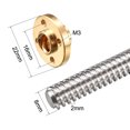 thumbnail image 3 of Varilla de tornillo de 200mm T8 paso 2mm 4mm con tuerca de cobre (rosca Acme) para eje Z de impresora 3D, 3 of 5