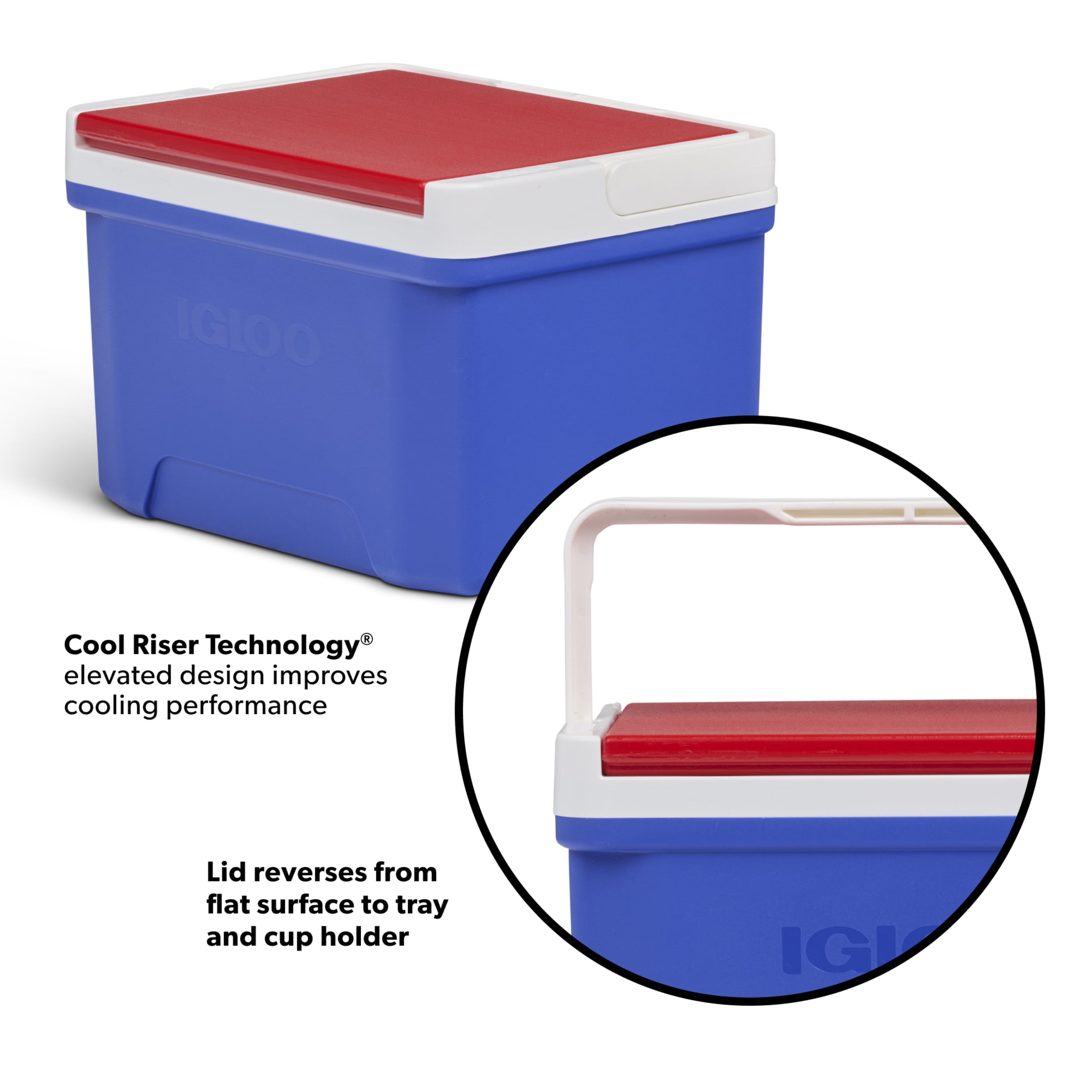 Igloo 9 QT Laguna Ice Chest Cooler, Blue Red and White