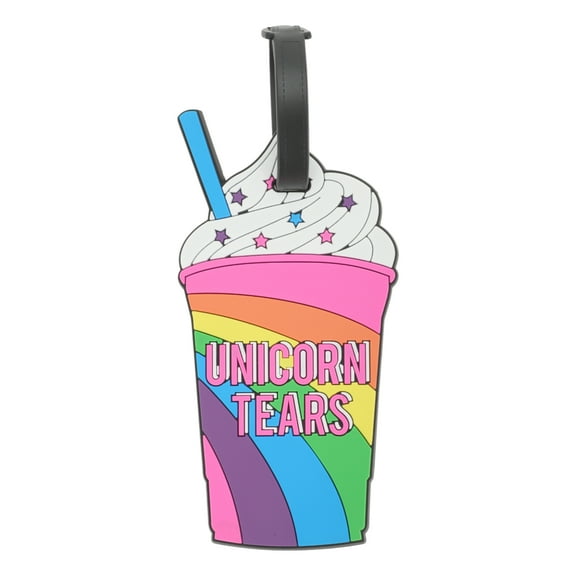 Unique Bargains 1 Pc Milk Tea Luggage Tag for Travelling Multicolored Soft Rubber