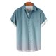thumbnail image 2 of Camisas de Manga Corta de Botón para Hombre, Blusa de Moda Casual de Impresión de Gradiente de Cuello de Vuelta Hecha de 95% Poliéster 5% Spandex para el Verano, Camisas de Verano para Hombre, 2 of 4