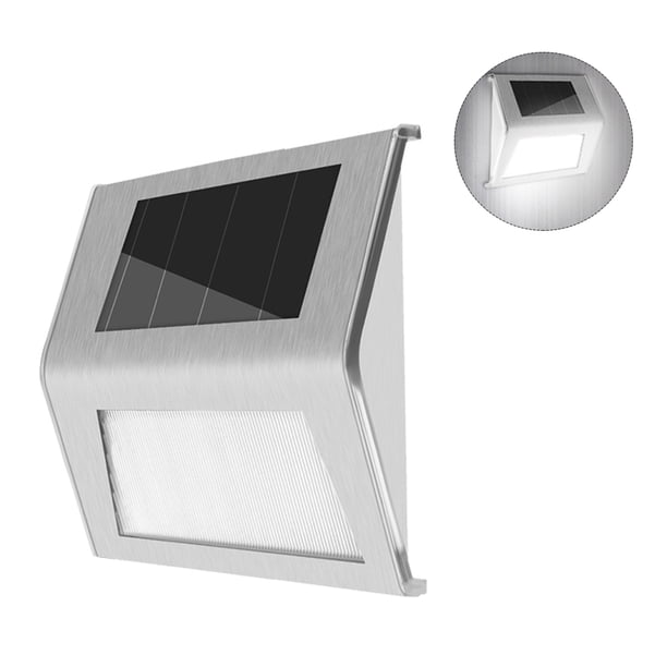 Lámpara de pared con 2 luces LED para escaleras y energía solar