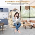 thumbnail image 5 of Egg Chair with Hanging Chains, SYNGAR Outdoor All Weather Wicker Hanging Hammock Chair with Khaki Cushions, Patio Foldable Basket Swing Chair, for Porch, Balcony, Backyard, Garden, Bedroom, D7414, 5 of 10
