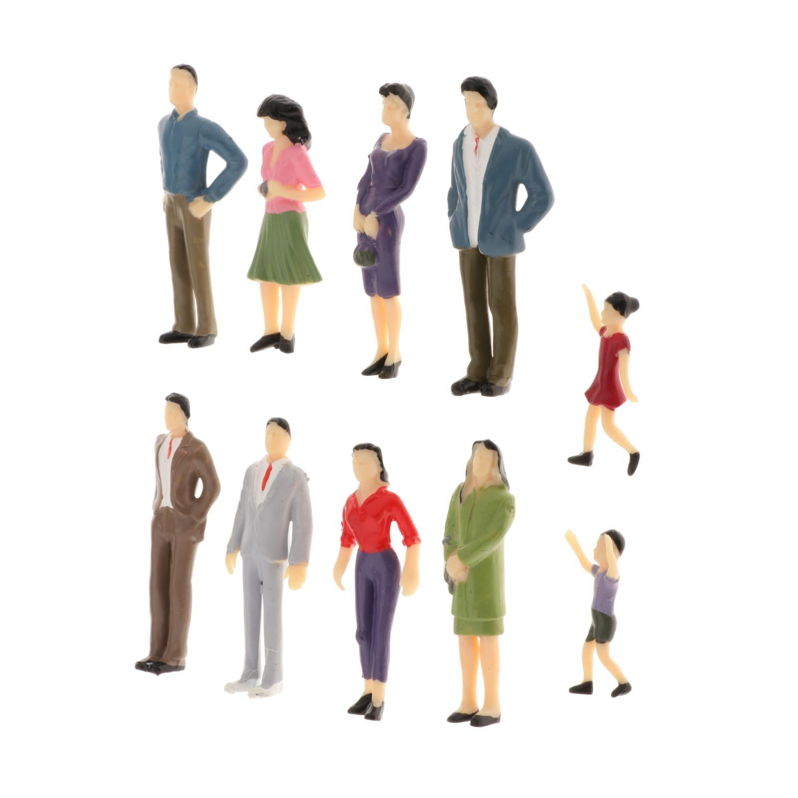 28 Pcs People Figurines 1:25 Scale Mini Model Trains Architectural People Figures Small Dollhouse People Tiny People Toy People Painted Figures Painted Model Train People Standing for Scenes