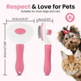 thumbnail image 6 of Jewyow Ultimate Deshedding Brush for Cats & Dogs - Gentle on Skin, Reduces Shedding for Puppies & Kittens,Pink, 6 of 7