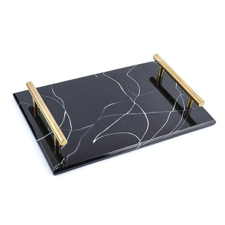 

Huntermoon Nordic Imitation Marble Pattern Jewelry Tray Cosmetics Jewelry Bathroom Storage Tray High-End Hotel Storage Tray