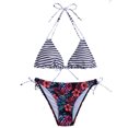 thumbnail image 3 of Levmjia Women Bikini Swimsuit Backless Split Print Fashion Hanging Neck Strap Two Piece Bathing Suit For Beach Vacation Pool Party, 3 of 8